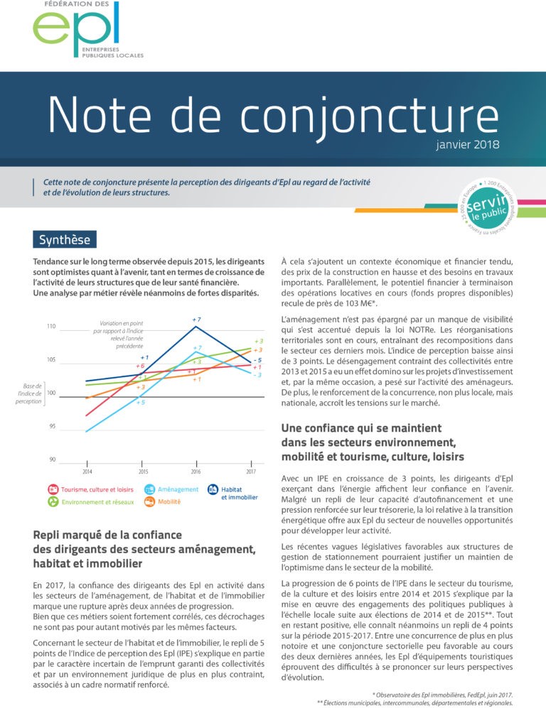 Perception Des Dirigeants D'Entreprises Publiques Locales En 2017